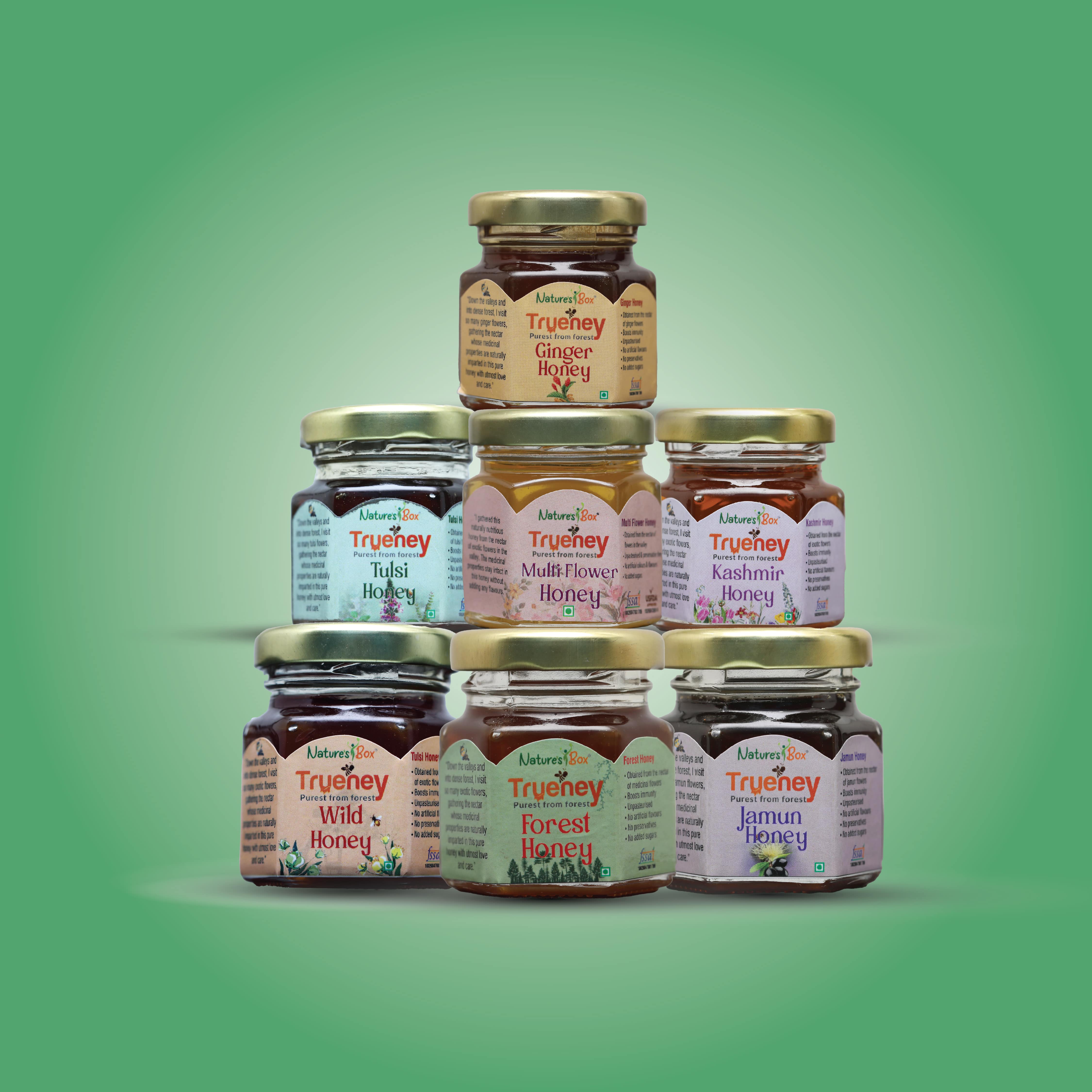 Honey Samples Pack Of 50 grm five Seasonal varieties