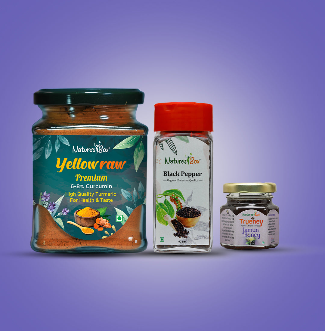 Yellowraw Premium 125 gms, Blackpepper 60 gms & Honey 50 gms Combo Pack