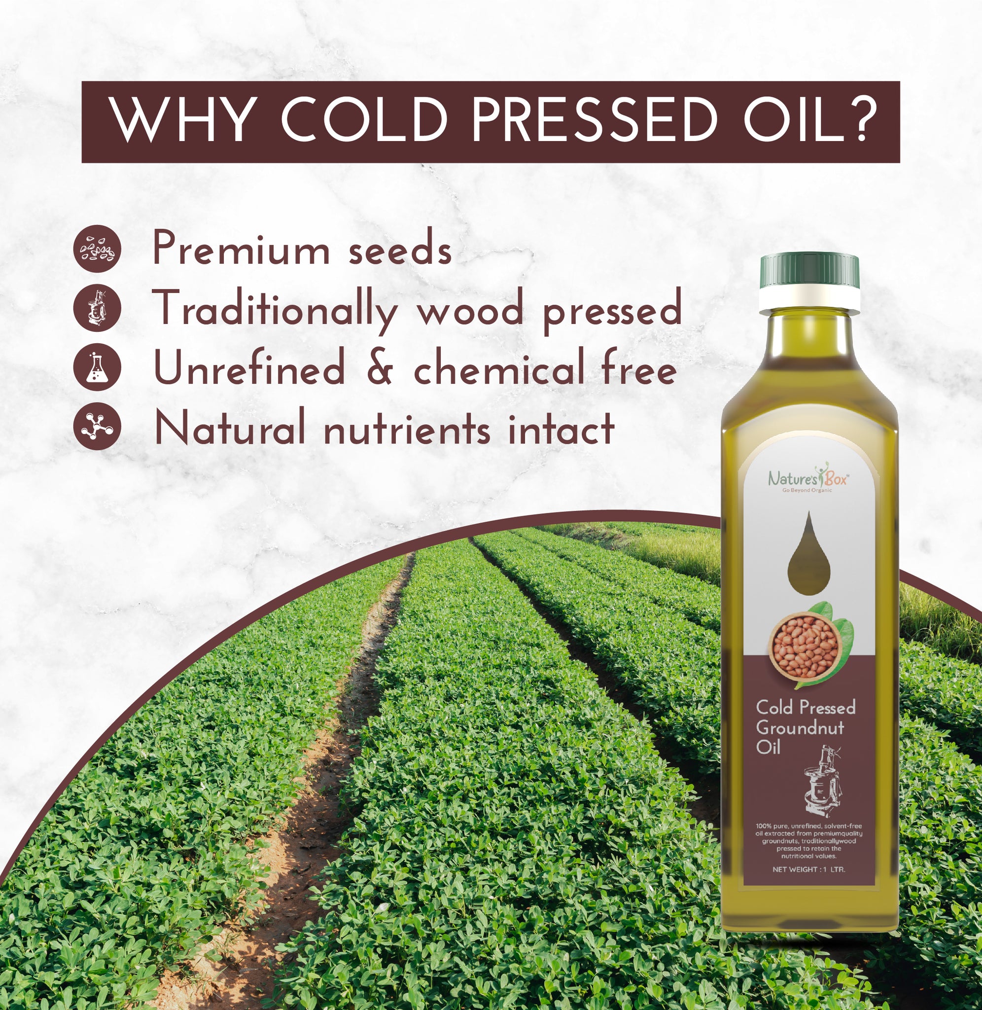 Premium Cold Pressed Groundnut Oil 1 litre