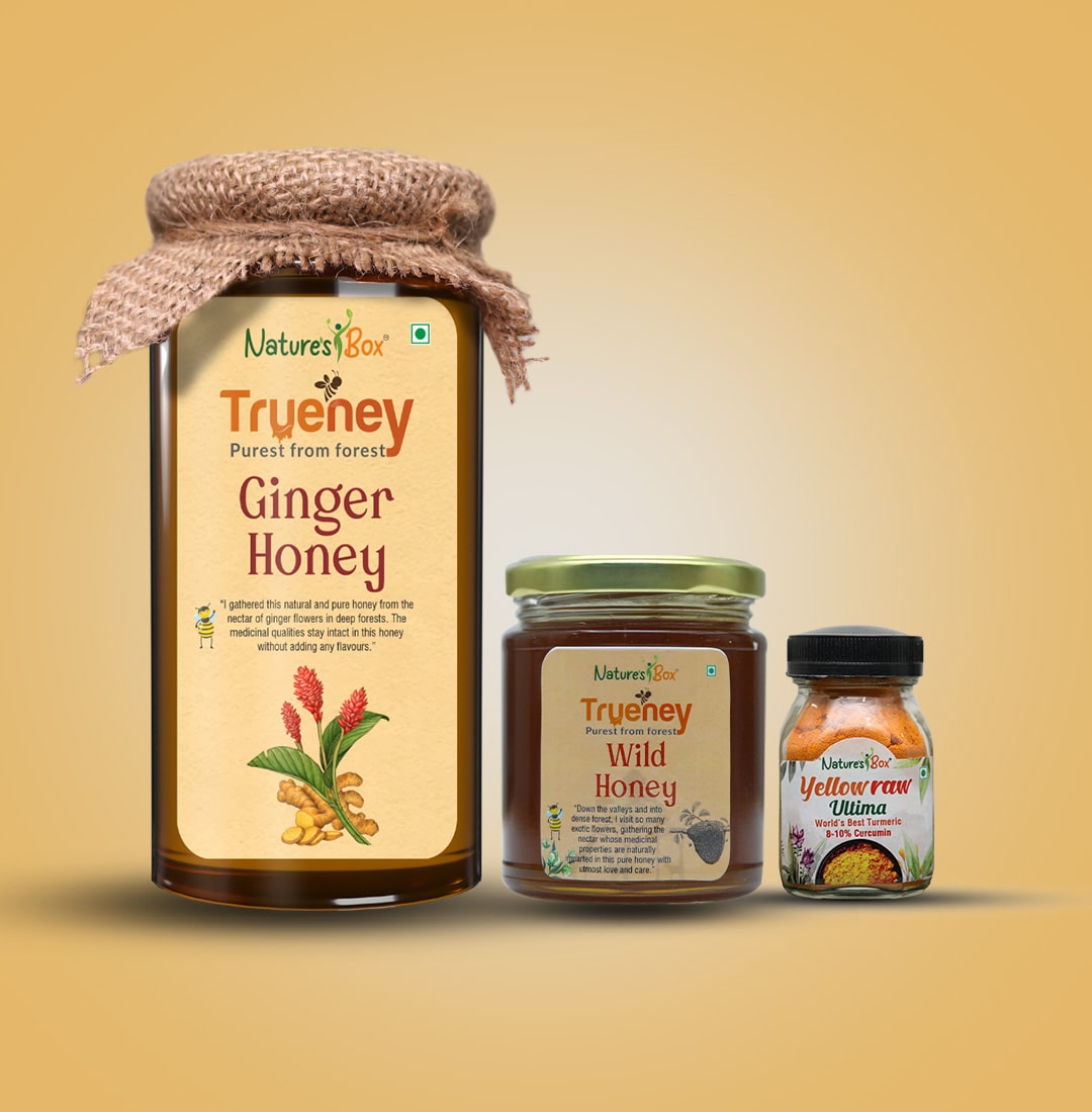 Combo Pack of Trueney Honey 500 gms, Honey 250 gms & Yellowraw Ultima 33 gms
